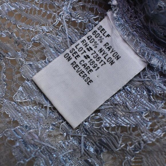 Karen Miller VTG Sequin Blazer L Light Blue Sheer Open Cardigan Glam Beaded - Picture 10 of 16